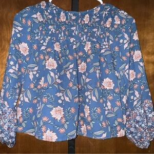 Floral Blue Kids Blouse